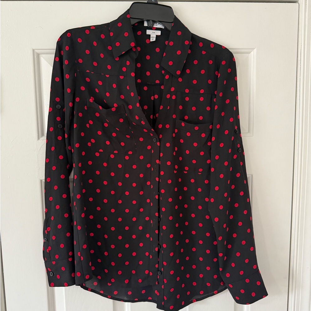 Black and Red Polka Dot Women's Top